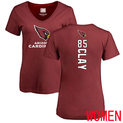 Arizona Cardinals Maroon Women Charles Clay Backer NFL Football #85 T Shirt